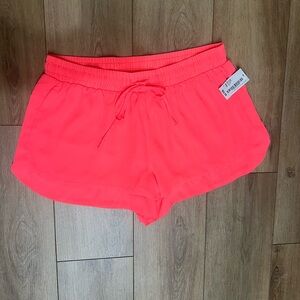 MM Couture by Miss Me Everyday Neon Coral Elastic Waist Shorts NWT